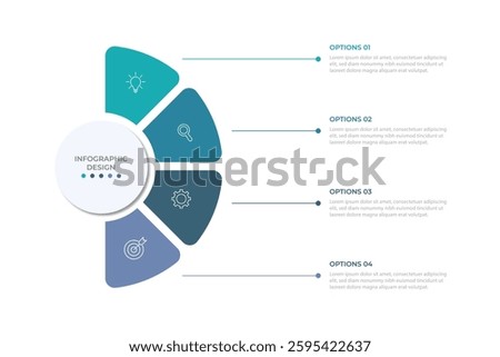 Vector infographic label design with circle infographic template design and 4-5-6 options or steps. Can be used for process diagram, presentations, workflow layout, banner, flow chart, info graph