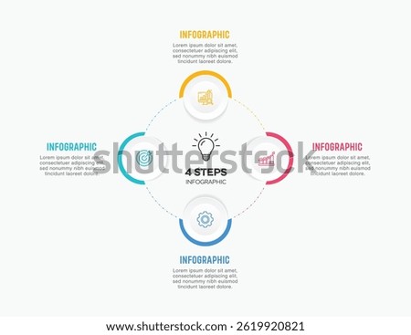 Vector infographic label design with circle infographic template design and 4-5-6 options or steps. Can be used for process diagram, presentations, workflow layout, banner, flow chart, info graph.