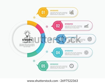 Vector infographic label design with circle infographic template design and 4-5-6 options or steps. Can be used for process diagram, presentations, workflow layout, banner, flow chart, info graph.