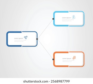 Vector infographic label design concept with square layout and marketing icons with 3 steps 