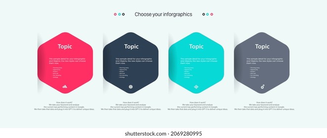 Vector Infographic label design with FOUR icons and options or steps. Infographics for business concept. used in presentations banner, workflow layout, process diagram, flow chart.eps
