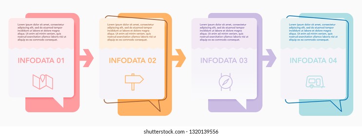 Vector Infographic Label Design with an Icon in Each Options or Steps. Infographics for Business Template. Concept for Presentation Banner, Workflow Layout, Process Diagram, Flow Chart