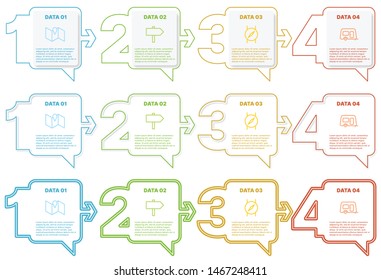 Vector Infographic Label Design with an Icon in Each Option or Steps. Infographics for Business Template. Concept for Presentation Banner, Workflow Layout, Process Diagram, Flow Chart