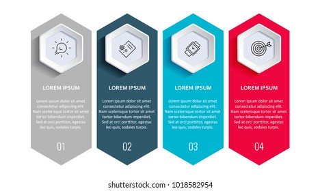 Vector Infographic label design with icons and 4 options or steps. Infographics for business concept. Can be used for presentations banner, workflow layout, process diagram, flow chart, info graph