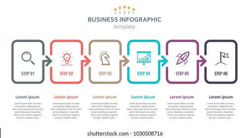 Vector Infographic label design with icons and 6 options or steps. Infographics for business concept. Can be used for presentations banner, workflow layout, process diagram, flow chart, info graph