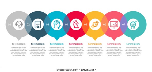 Vector Infographic label design with icons and 7 options or steps. Infographics for business concept. Can be used for presentations banner, workflow layout, process diagram, flow chart, info graph