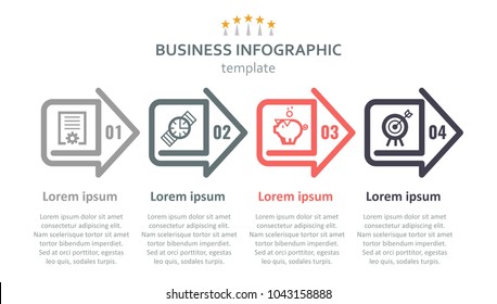 Vector Infographic label design with icons and 4 options or steps. Infographics for business concept. Can be used for presentations banner, workflow layout, process diagram, flow chart, info graph