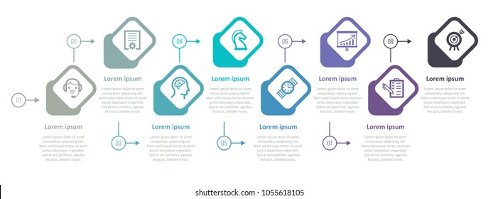 Vector Infographic label design with icons and 8 options or steps. Infographics for business concept. Can be used for presentations banner, workflow layout, process diagram, flow chart, info graph