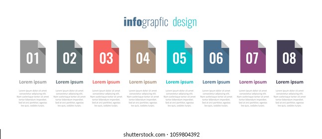 Vector Infographic label design with icons and 8 options or steps. Infographics for business concept. Can be used for presentations banner, workflow layout, process diagram, flow chart, info graph