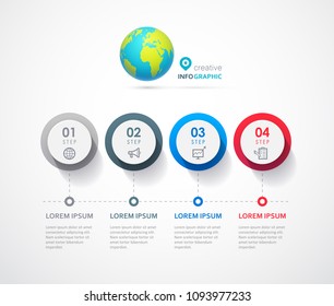 Vector Infographic label design with icons and 4 options or steps. Infographics for business concept. Can be used for presentations banner, workflow layout, process diagram, flow chart, info graph