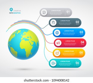 Vector Infographic label design with icons and 6 options or steps. Infographics for business concept. Can be used for presentations banner, workflow layout, process diagram, flow chart, info graph