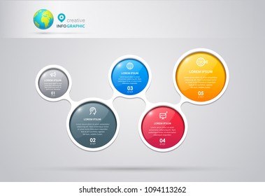 Vector Infographic label design with icons and 5 options or steps. Infographics for business concept. Can be used for presentations banner, workflow layout, process diagram, flow chart, info graph