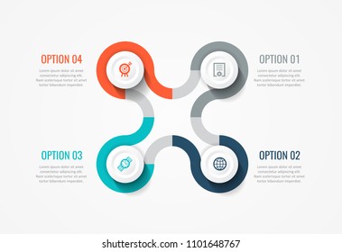 Vector Infographic label design with icons and 4 options or steps. Infographics for business concept. Can be used for presentations banner, workflow layout, process diagram, flow chart, info graph