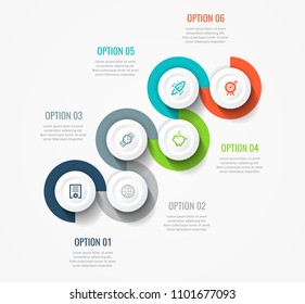 Vector Infographic label design with icons and 6 options or steps. Infographics for business concept. Can be used for presentations banner, workflow layout, process diagram, flow chart, info graph