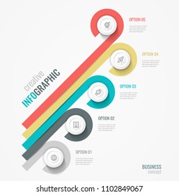 Vector Infographic label design with icons and 5 options or steps. Infographics for business concept. Can be used for presentations banner, workflow layout, process diagram, flow chart, info graph
