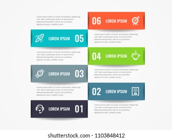 Vector Infographic label design with icons and 6 options or steps. Infographics for business concept. Can be used for presentations banner, workflow layout, process diagram, flow chart, info graph