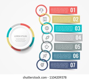 
Vector Infographic label design with icons and 7 options or steps. Infographics for business concept. Can be used for presentations banner, workflow layout, process diagram, flow chart, info graph
