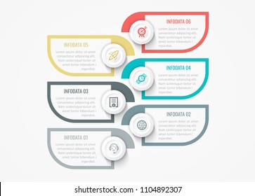 Vector Infographic label design with icons and 6 options or steps. Infographics for business concept. Can be used for presentations banner, workflow layout, process diagram, flow chart, info graph