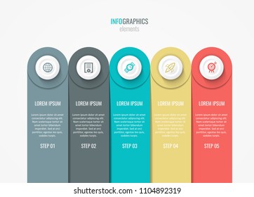 Vector Infographic label design with icons and 5 options or steps. Infographics for business concept. Can be used for presentations banner, workflow layout, process diagram, flow chart, info graph
