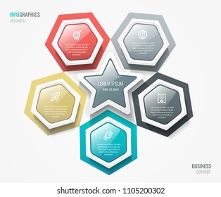 Vector Infographic label design with icons and 5 options or steps. Infographics for business concept. Can be used for presentations banner, workflow layout, process diagram, flow chart, info graph