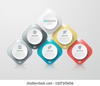 Vector Infographic label design with icons and 5 options or steps. Infographics for business concept. Can be used for presentations banner, workflow layout, process diagram, flow chart, info graph