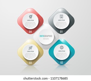 Vector Infographic label design with icons and 4 options or steps. Infographics for business concept. Can be used for presentations banner, workflow layout, process diagram, flow chart, info graph