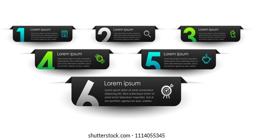 Vector Infographic label design with icons and 6 options or steps. Infographics for business concept. Can be used for presentations banner, workflow layout, process diagram, flow chart, info graph