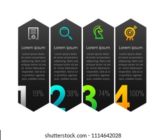 Vector Infographic label design with icons and 4 options or steps. Infographics for business concept. Can be used for presentations banner, workflow layout, process diagram, flow chart, info graph