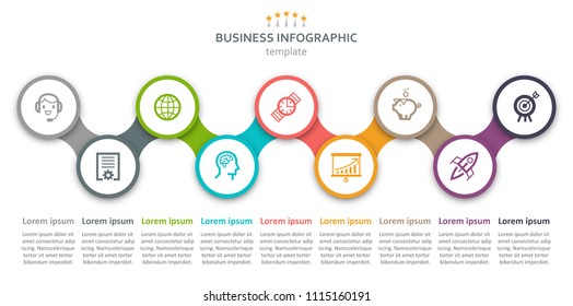 Vector Infographic label design with icons and 9 options or steps. Infographics for business concept. Can be used for presentations banner, workflow layout, process diagram, flow chart, info graph