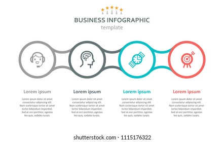 Vector Infographic label design with icons and 4 options or steps. Infographics for business concept. Can be used for presentations banner, workflow layout, process diagram, flow chart, info graph