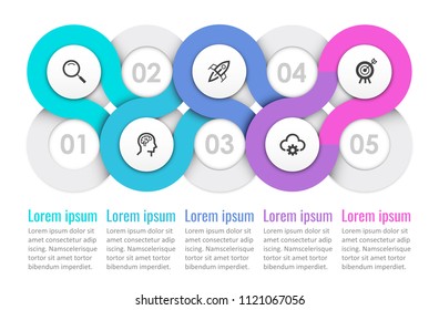 Vector Infographic label design with icons and 5 options or steps. Infographics for business concept. Can be used for presentations banner, workflow layout, process diagram, flow chart, info graph