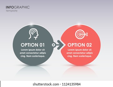 Vector Infographic label design with icons and 2 options or steps. Infographics for business concept. Can be used for presentations banner, workflow layout, process diagram, flow chart, info graph Vector Infographic label design with icons and 2 options or steps. Infographics for business concept. Can be used for presentations banner, workflow layout, process diagram, flow chart, info graph