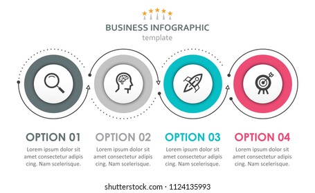 Vector Infographic label design with icons and 4 options or steps. Infographics for business concept. Can be used for presentations banner, workflow layout, process diagram, flow chart, info graph