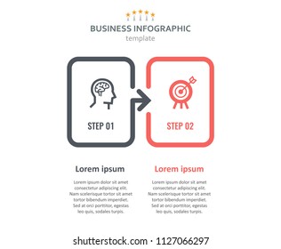 Vector Infographic label design with icons and 2 options or steps. Infographics for business concept. Can be used for presentations banner, workflow layout, process diagram, flow chart, info graph