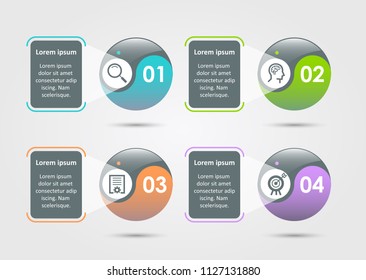 Vector Infographic label design with icons and 4 options or steps. Infographics for business concept. Can be used for presentations banner, workflow layout, process diagram, flow chart, info graph