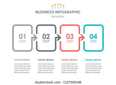 Vector Infographic label design with icons and 4 options or steps. Infographics for business concept. Can be used for presentations banner, workflow layout, process diagram, flow chart, info graph