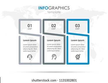 Vector Infographic label design with icons and 3 options or steps. Infographics for business concept. Can be used for presentations banner, workflow layout, process diagram, flow chart, info graph