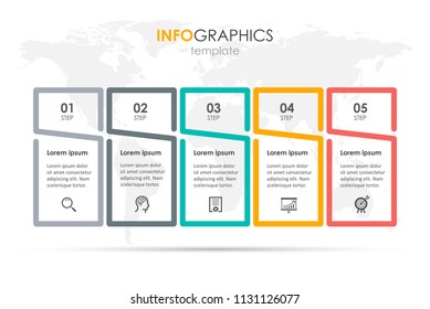 Vector Infographic label design with icons and 5 options or steps. Infographics for business concept. Can be used for presentations banner, workflow layout, process diagram, flow chart, info graph