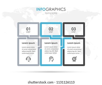 Vector Infographic label design with icons and 3 options or steps. Infographics for business concept. Can be used for presentations banner, workflow layout, process diagram, flow chart, info graph