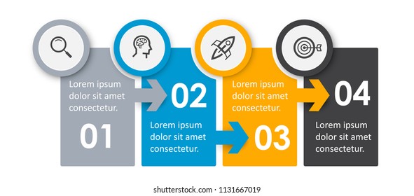 Vector Infographic label design with icons and 4 options or steps. Infographics for business concept. Can be used for presentations banner, workflow layout, process diagram, flow chart, info graph