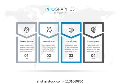 Vector Infographic label design with icons and 4 options or steps. Infographics for business concept. Can be used for presentations banner, workflow layout, process diagram, flow chart, info graph