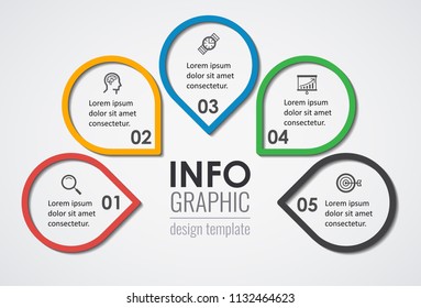 Vector Infographic label design with icons and 5 options or steps. Infographics for business concept. Can be used for presentations banner, workflow layout, process diagram, flow chart, info graph