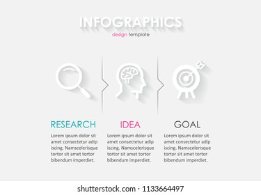 Vector Infographic label design with icons and 3 options or steps. Infographics for business concept. Can be used for presentations banner, workflow layout, process diagram, flow chart, info graph