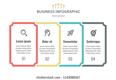 Vector Infographic label design with icons and 4 options or steps. Infographics for business concept. Can be used for presentations banner, workflow layout, process diagram, flow chart, info graph