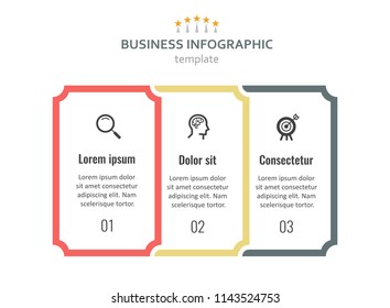 Vector Infographic label design with icons and 3 options or steps. Infographics for business concept. Can be used for presentations banner, workflow layout, process diagram, flow chart, info graph