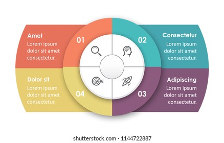 Vector Infographic label design with icons and 4 options or steps. Infographics for business concept. Can be used for presentations banner, workflow layout, process diagram, flow chart, info graph