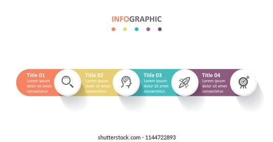 Vector Infographic label design with icons and 4 options or steps. Infographics for business concept. Can be used for presentations banner, workflow layout, process diagram, flow chart, info graph