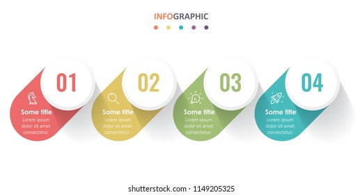 Vector Infographic label design with icons and 4 options or steps. Infographics for business concept. Can be used for presentations banner, workflow layout, process diagram, flow chart, info graph