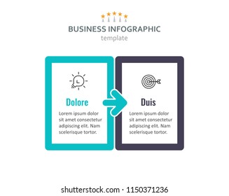 Vector Infographic label design with icons and 2 options or steps. Infographics for business concept. Can be used for presentations banner, workflow layout, process diagram, flow chart, info graph