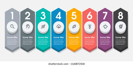 Vector Infographic label design with icons and 8 options or steps. Infographics for business concept. Can be used for presentations banner, workflow layout, process diagram, flow chart, info graph